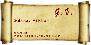 Gubics Viktor névjegykártya